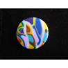 Large adjustable ring, multicolored mosaic, in fimo