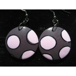 Grey/pink pop earrings