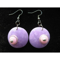 Violet/pink pop earrings