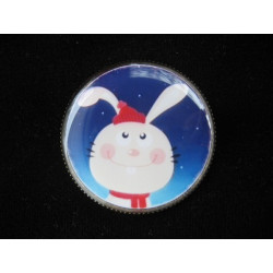 Fancy RING, Christmas bunny, set with resin