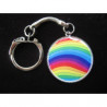 Keychain pop, Rainbow multicolored, set in resin