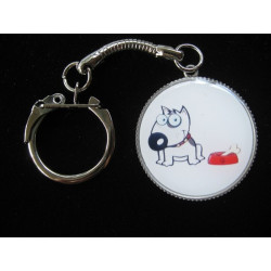 Fancy key ring, Do not touch my bone, set with resin