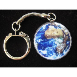Keychain graphic, Africa seen from the sky, set in resin