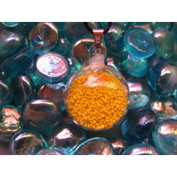 Bubble pendant, mobile yellow mini beads