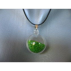 Bubble pendant, mobile green pearls