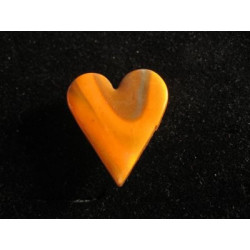 Heart ring, orange / caramel, in fimo