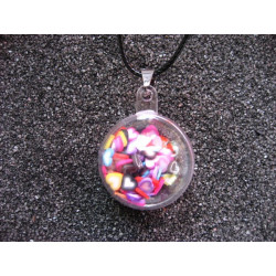Bubble pendant, multicolored hearts mobile